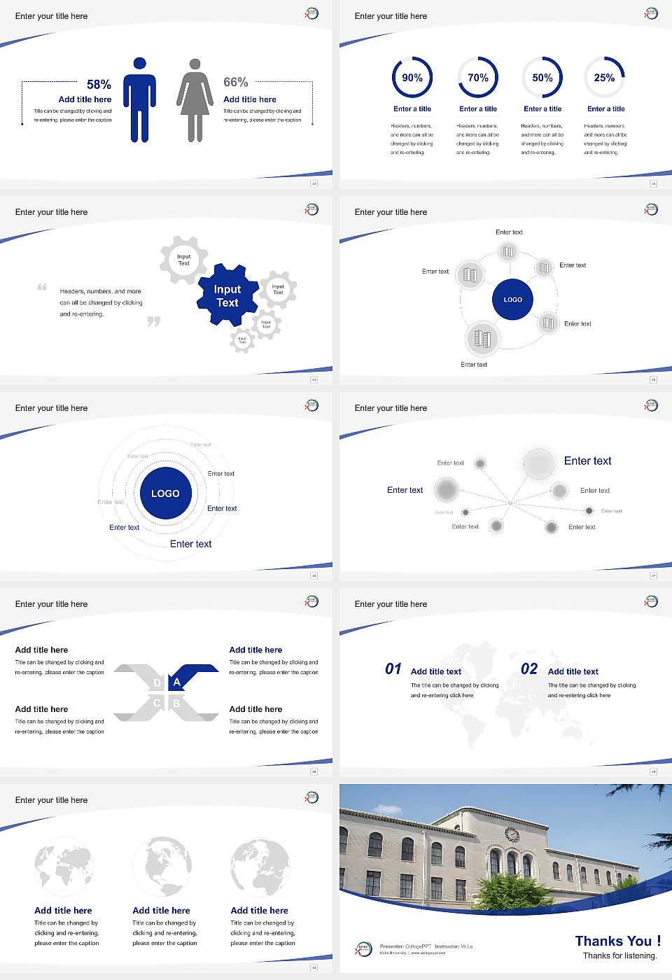 Kobe University Course/Courseware Creation PPT Template16:9 ratio PPT effect preview image4