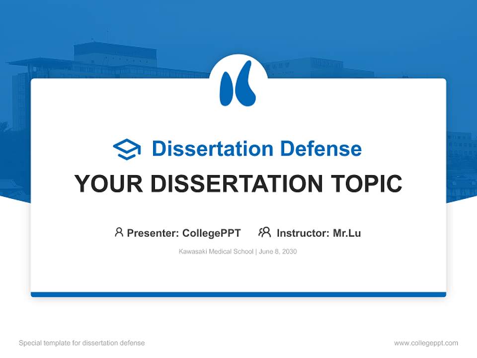 Kawasaki Medical School Graduation Thesis Defense PPT Template4:3 ratio PPT effect preview image7