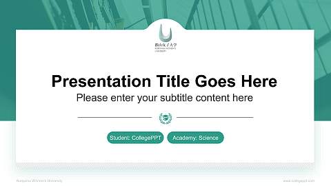 Koriyama Women’s University National Scholarship Defense PPT Template