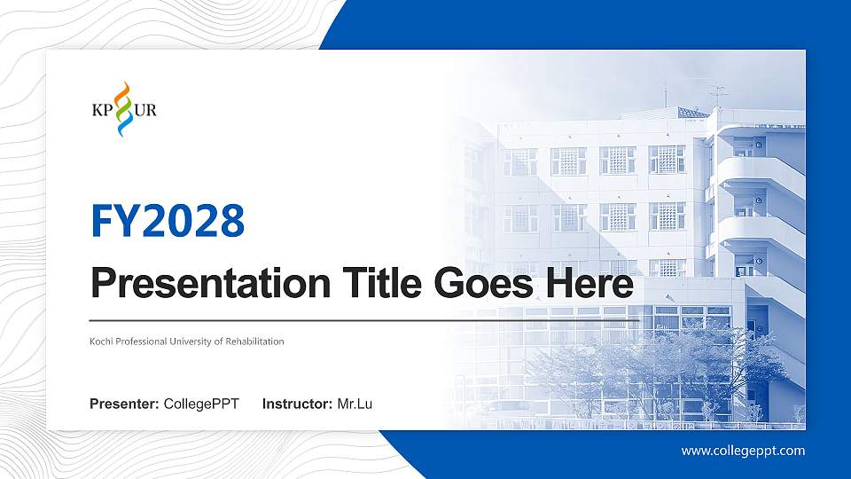 Kochi Professional University of Rehabilitation Academic Presentation/Research Findings Report PPT Template16:9 ratio PPT effect preview image