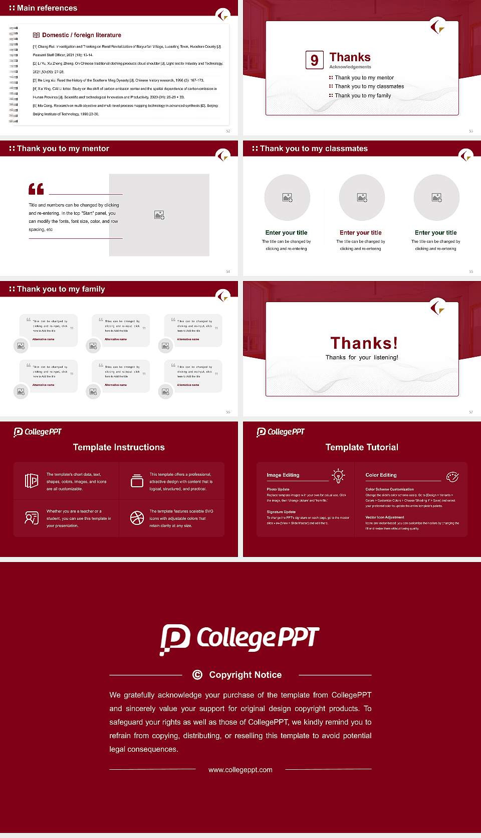 Kochi Gakuen University Graduation Thesis Defense PPT Template16:9 ratio PPT effect preview image7