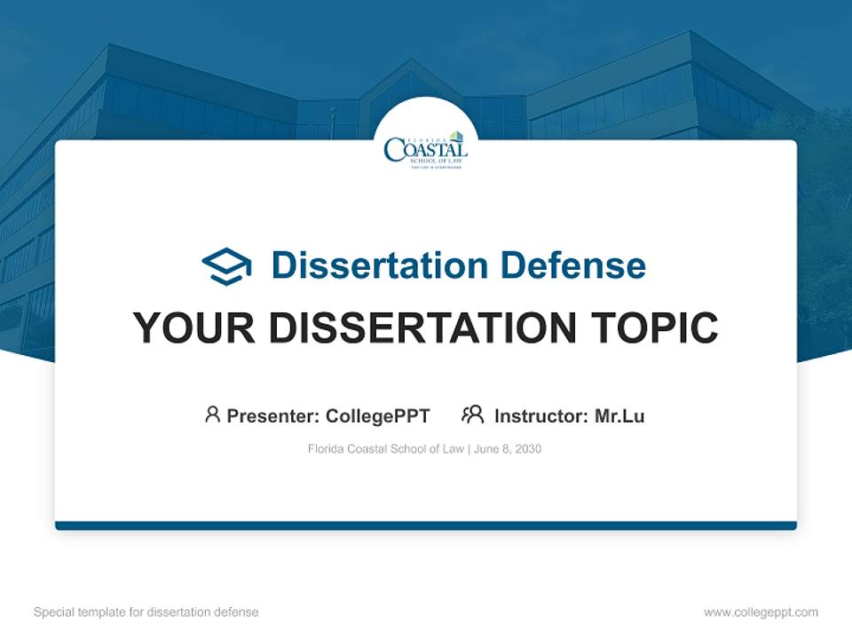 Florida Coastal School of Law Graduation Thesis Defense PPT Template4:3 ratio PPT effect preview image7