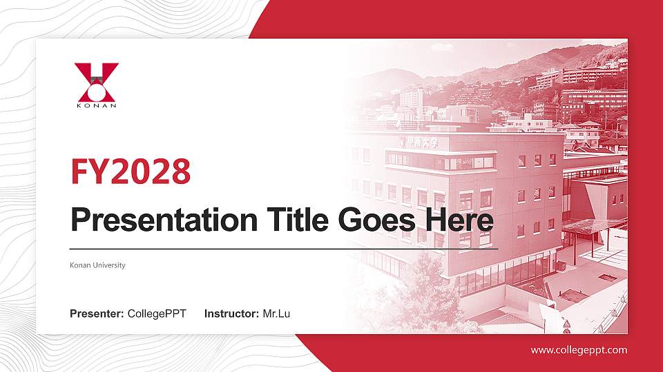 Konan University Academic Presentation/Research Findings Report PPT Template16:9 ratio PPT effect preview image