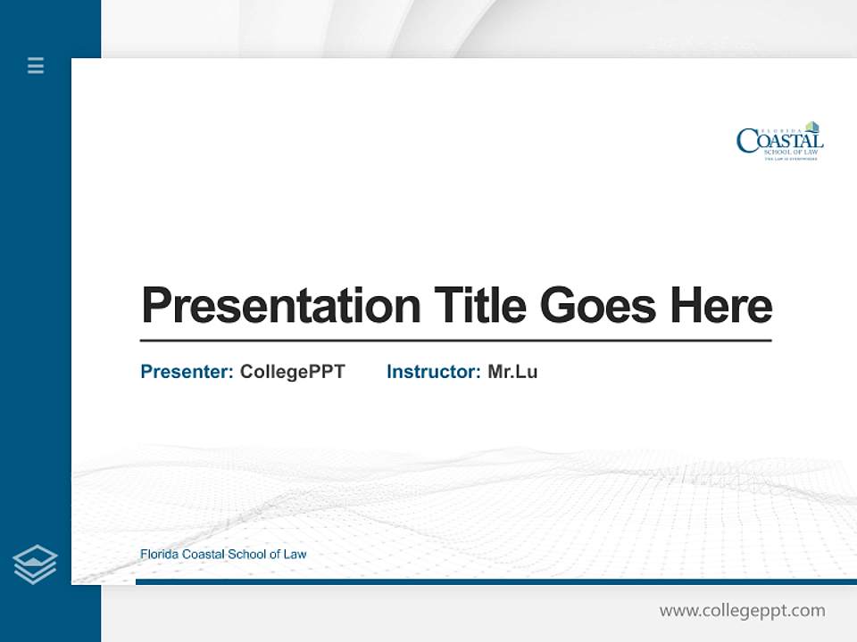 Florida Coastal School of Law Thesis Proposal/Graduation Defense PPT Template4:3 ratio PPT effect preview image5
