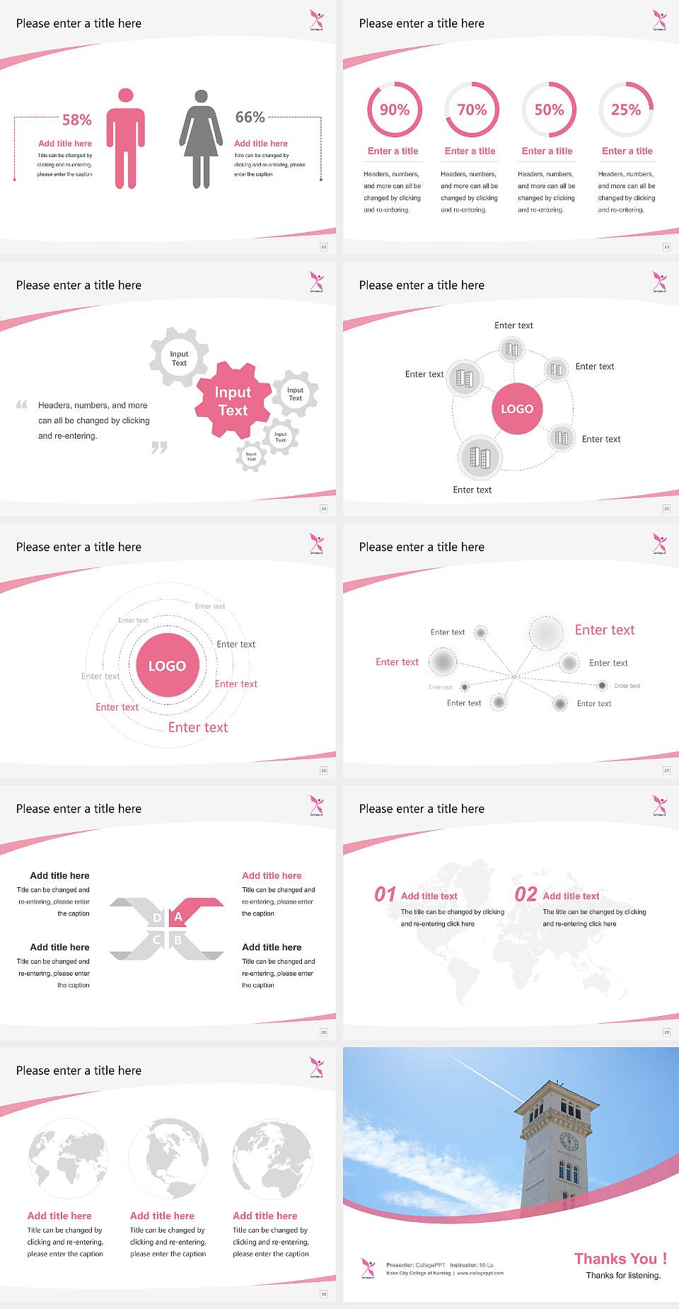 Kobe City College of Nursing Course/Courseware Creation PPT Template4:3 ratio PPT effect preview image4