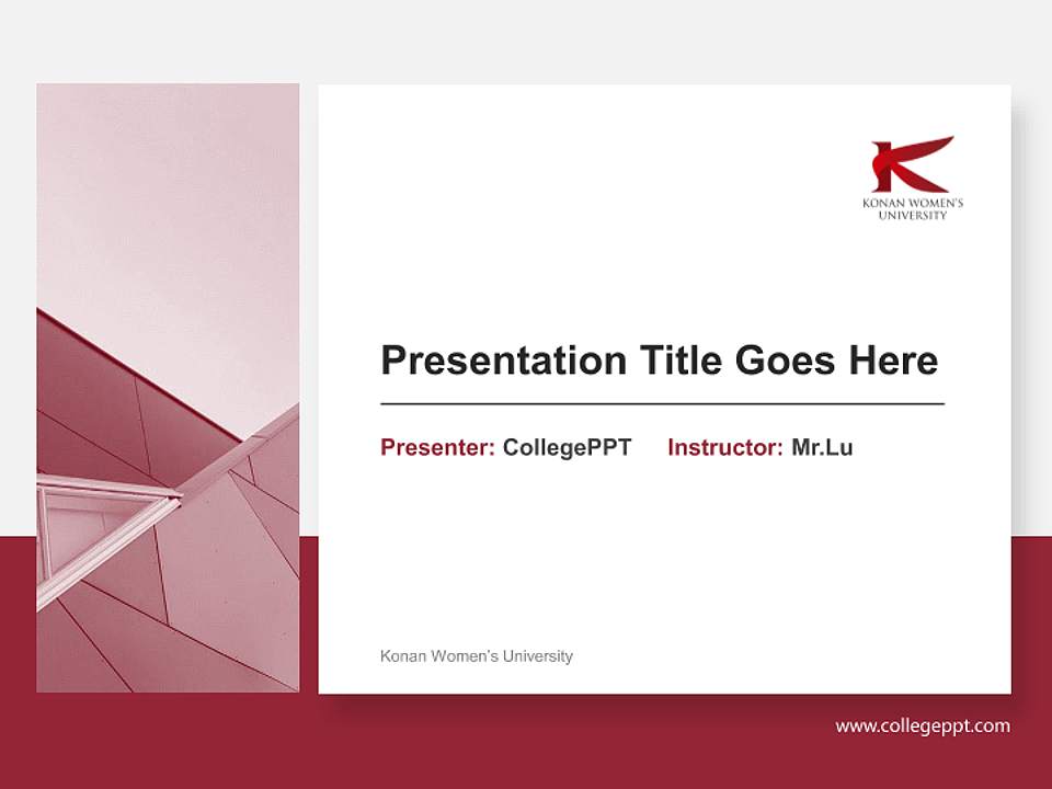 Konan Women’s University General Purpose PPT Template4:3 ratio PPT effect preview image6