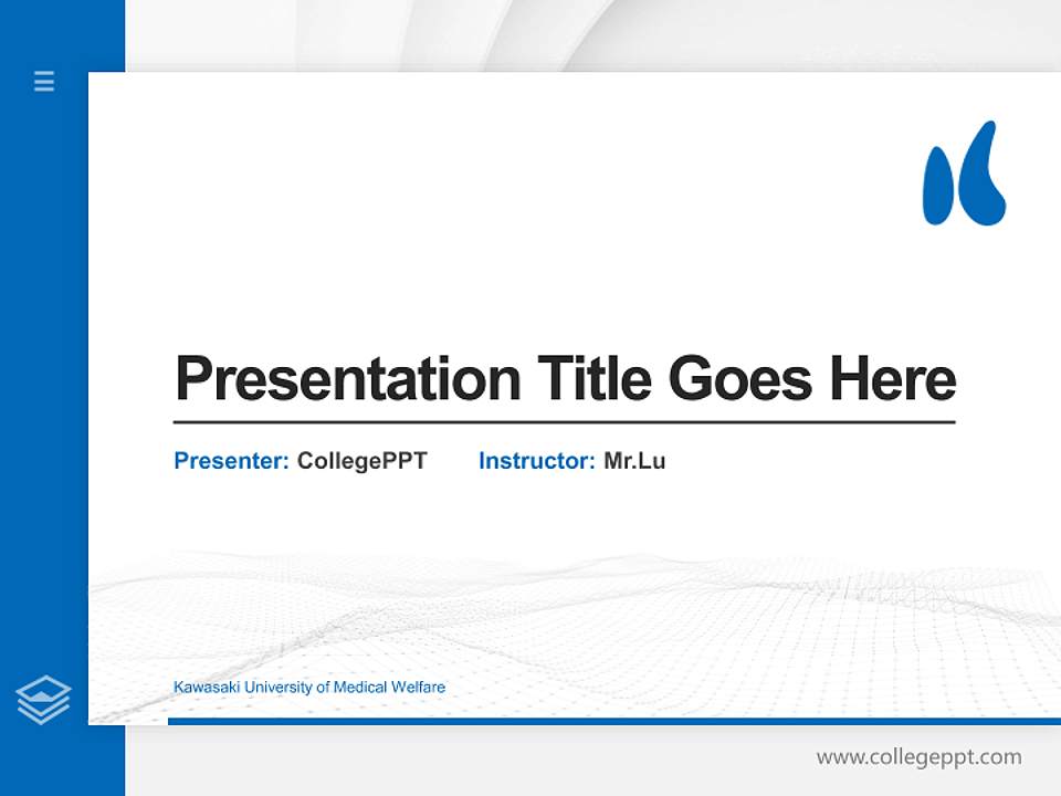 Kawasaki University of Medical Welfare Thesis Proposal/Graduation Defense PPT Template4:3 ratio PPT effect preview image5