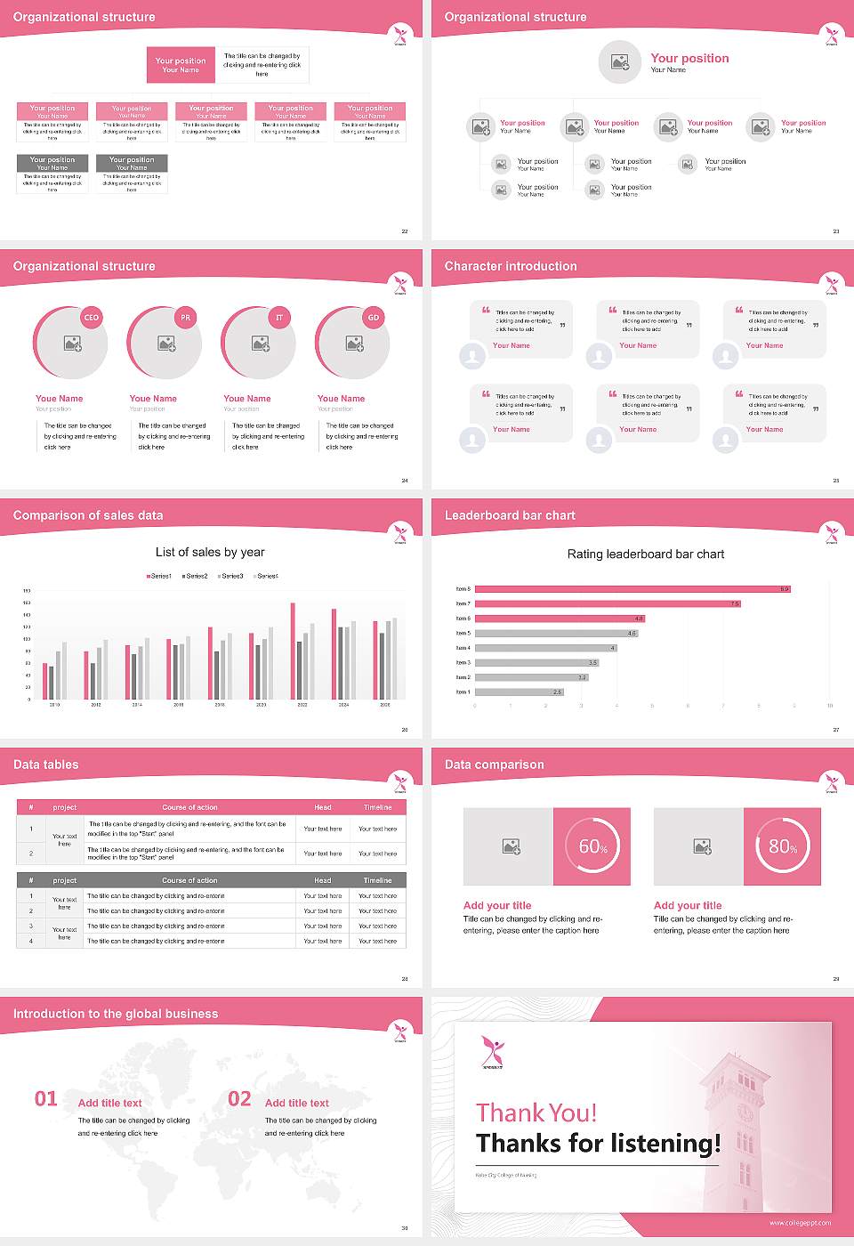 Kobe City College of Nursing Academic Presentation/Research Findings Report PPT Template16:9 ratio PPT effect preview image4