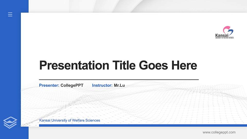 Kansai University of Welfare Sciences Thesis Proposal/Graduation Defense PPT Template16:9 ratio PPT effect preview image