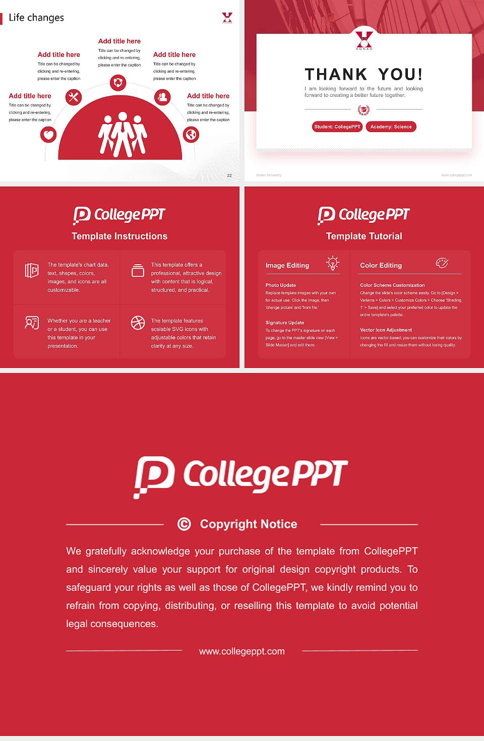 Konan University National Scholarship Defense PPT Template4:3 ratio PPT effect preview image4