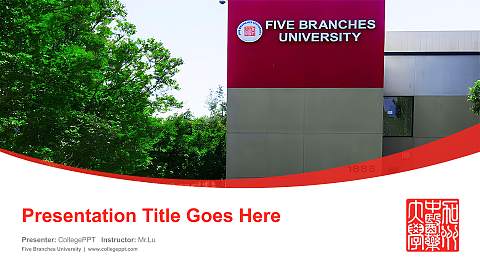 Five Branches University Course/Courseware Creation PPT Template