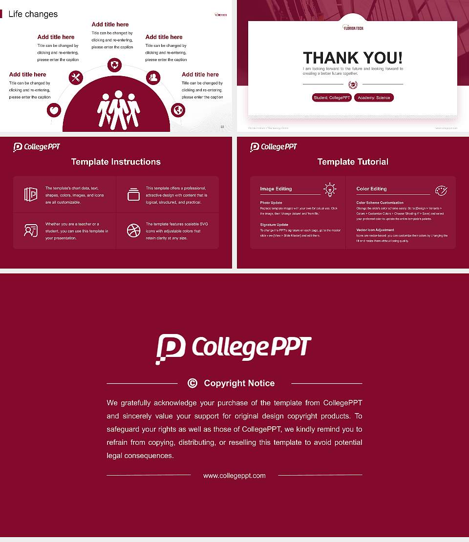 Florida Institute of Technology-Online National Scholarship Defense PPT Template16:9 ratio PPT effect preview image4