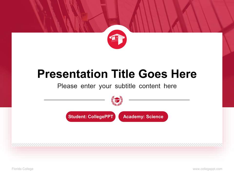Florida College National Scholarship Defense PPT Template4:3 ratio PPT effect preview image4