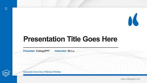 Kawasaki University of Medical Welfare Thesis Proposal/Graduation Defense PPT Template