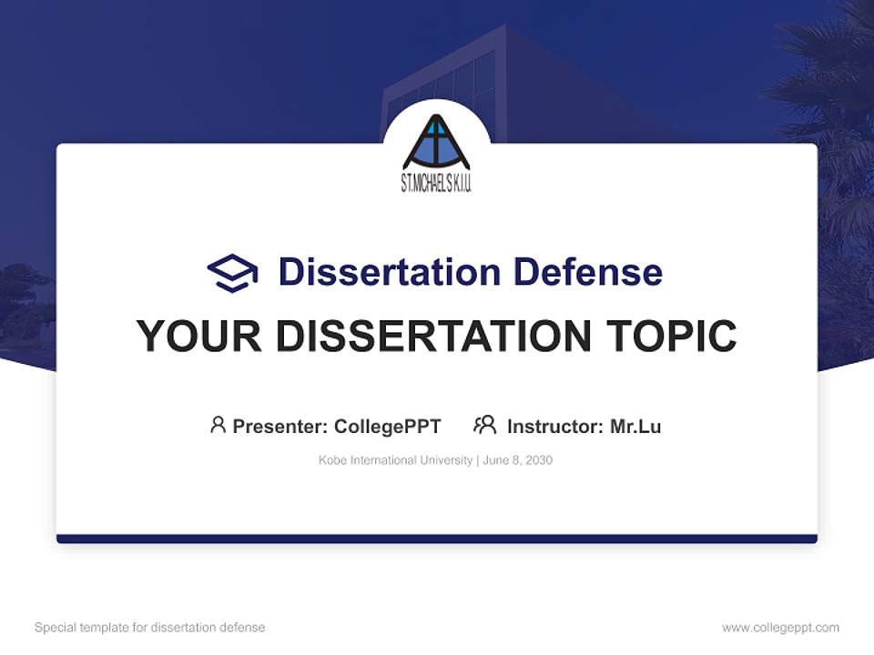 Kobe International University Graduation Thesis Defense PPT Template4:3 ratio PPT effect preview image7