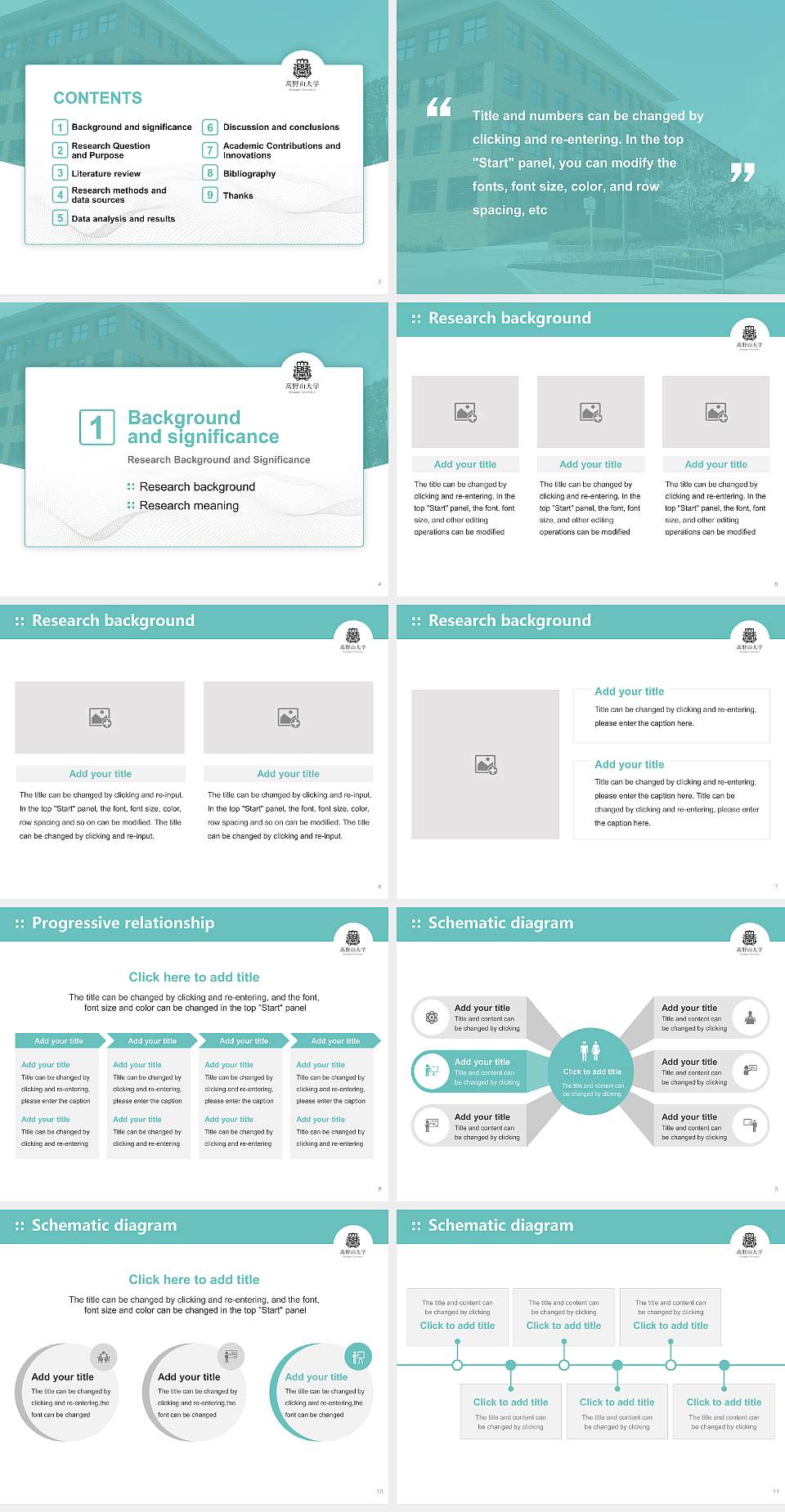 Koyasan University Graduation Thesis Defense PPT Template4:3 ratio PPT effect preview image2