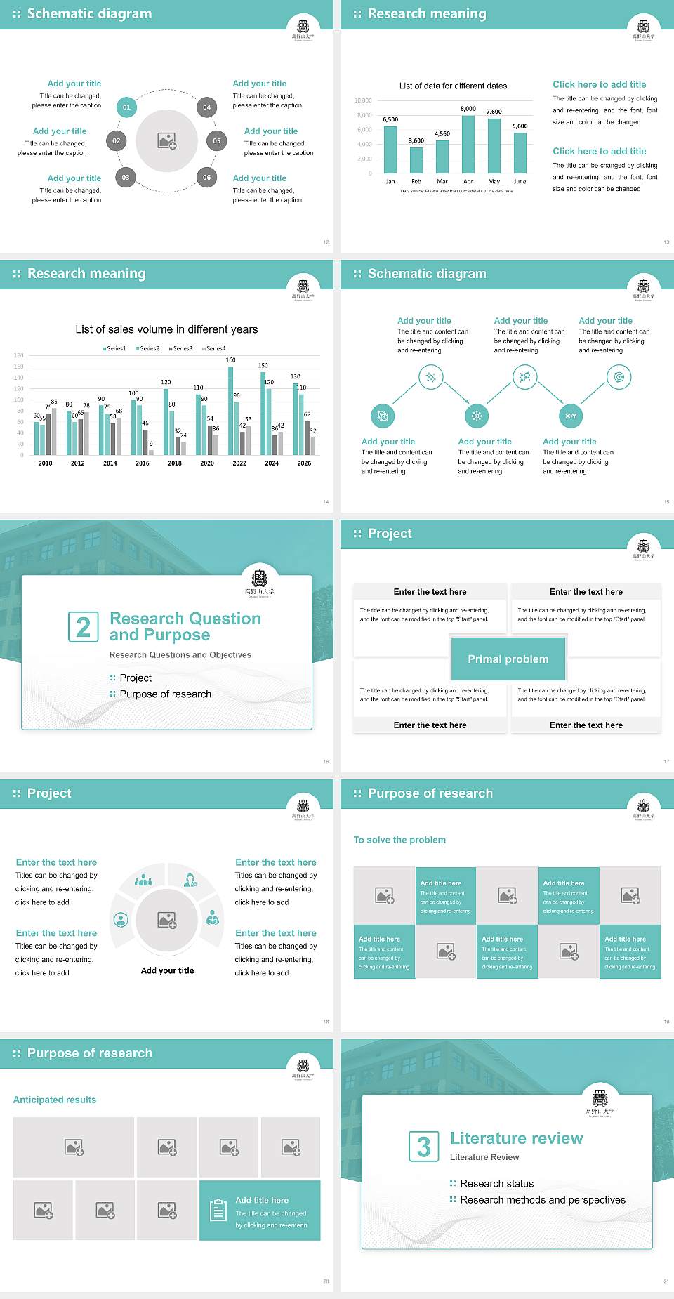 Koyasan University Graduation Thesis Defense PPT Template4:3 ratio PPT effect preview image3