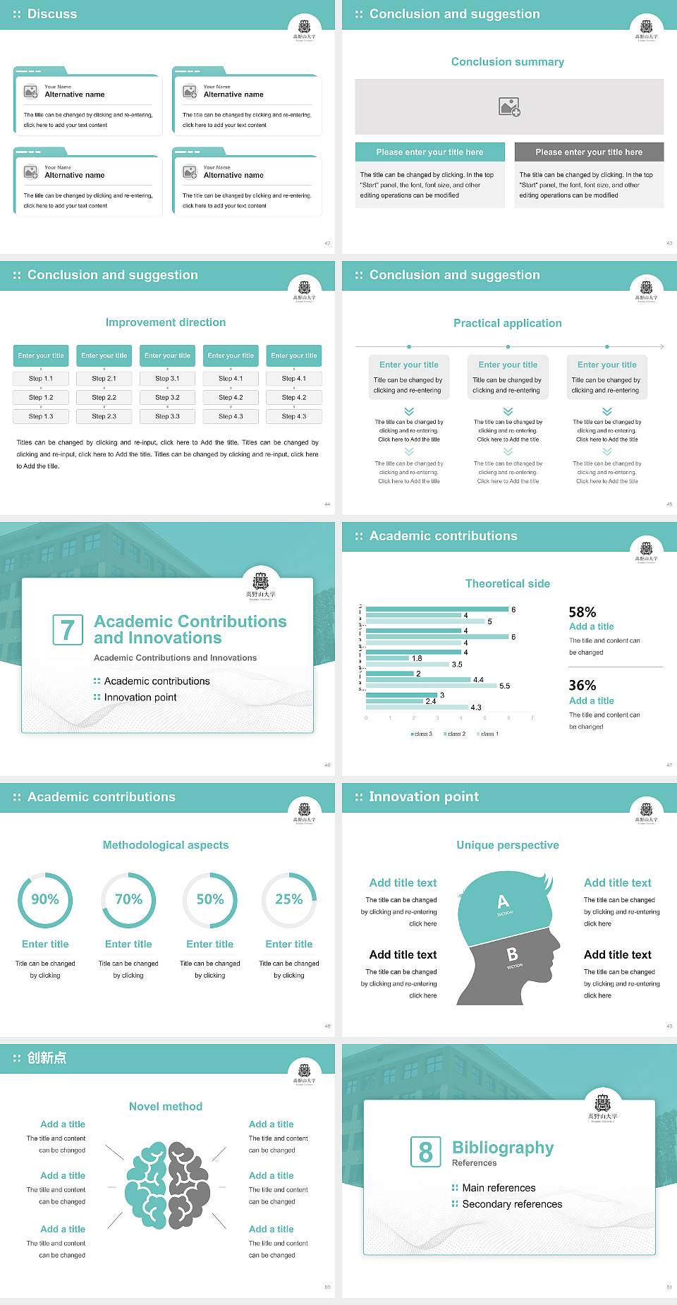 Koyasan University Graduation Thesis Defense PPT Template4:3 ratio PPT effect preview image6