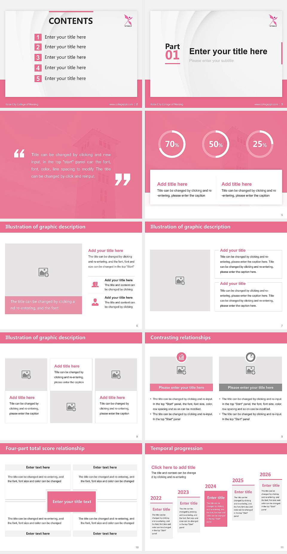 Kobe City College of Nursing Thesis Proposal/Graduation Defense PPT Template4:3 ratio PPT effect preview image2