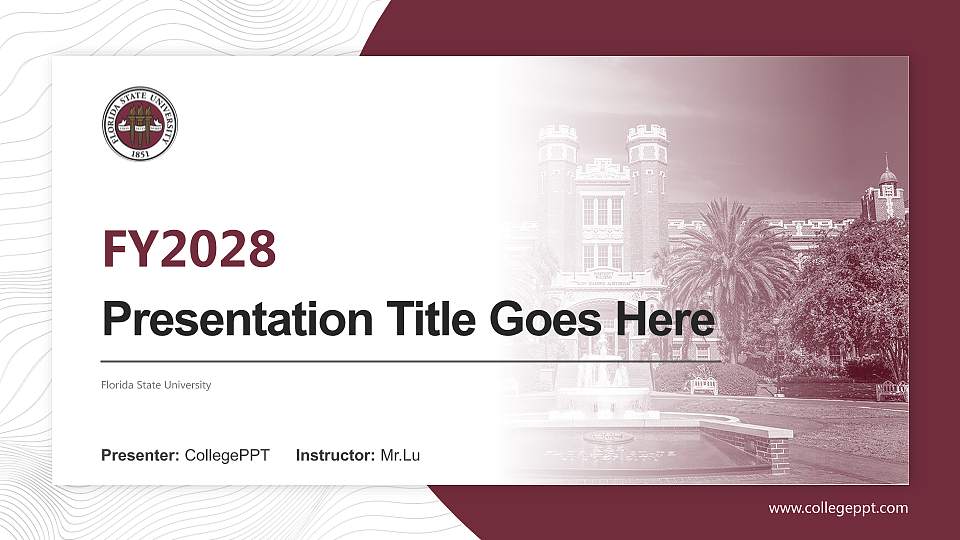 Florida State University Academic Presentation/Research Findings Report PPT Template16:9 ratio PPT effect preview image
