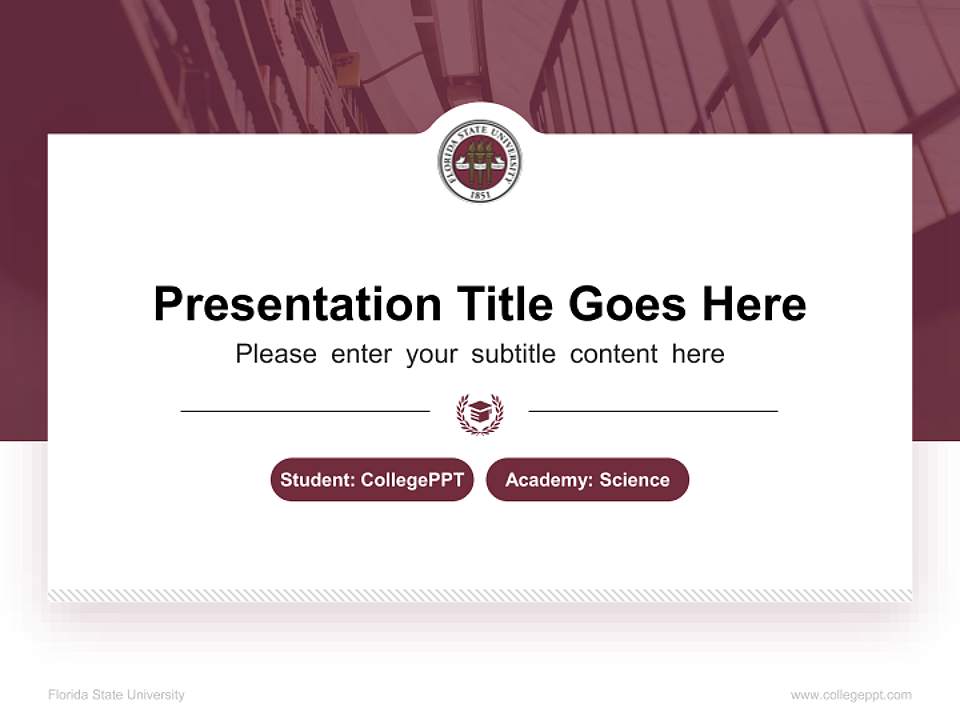 Florida State University National Scholarship Defense PPT Template4:3 ratio PPT effect preview image4