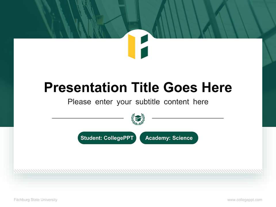 Fitchburg State University National Scholarship Defense PPT Template4:3 ratio PPT effect preview image4