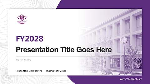 Kogakkan University Academic Presentation/Research Findings Report PPT Template
