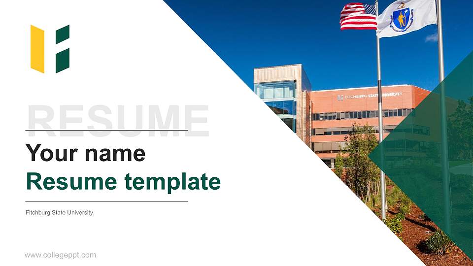 Fitchburg State University Resume PPT Template16:9 ratio PPT effect preview image