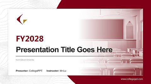 Kochi Gakuen University Academic Presentation/Research Findings Report PPT Template