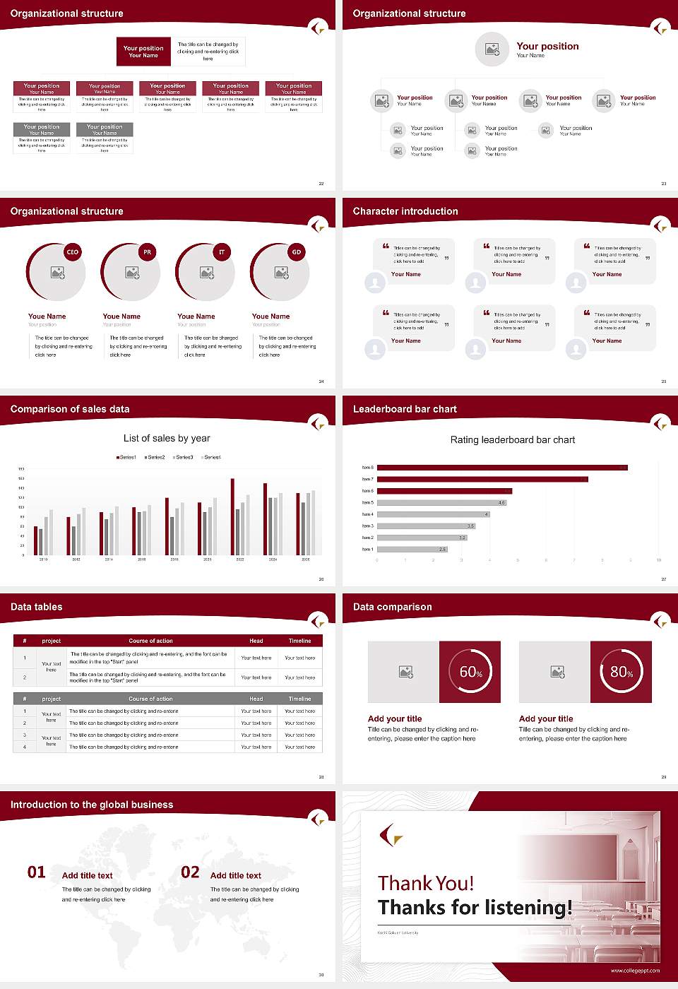 Kochi Gakuen University Academic Presentation/Research Findings Report PPT Template16:9 ratio PPT effect preview image4