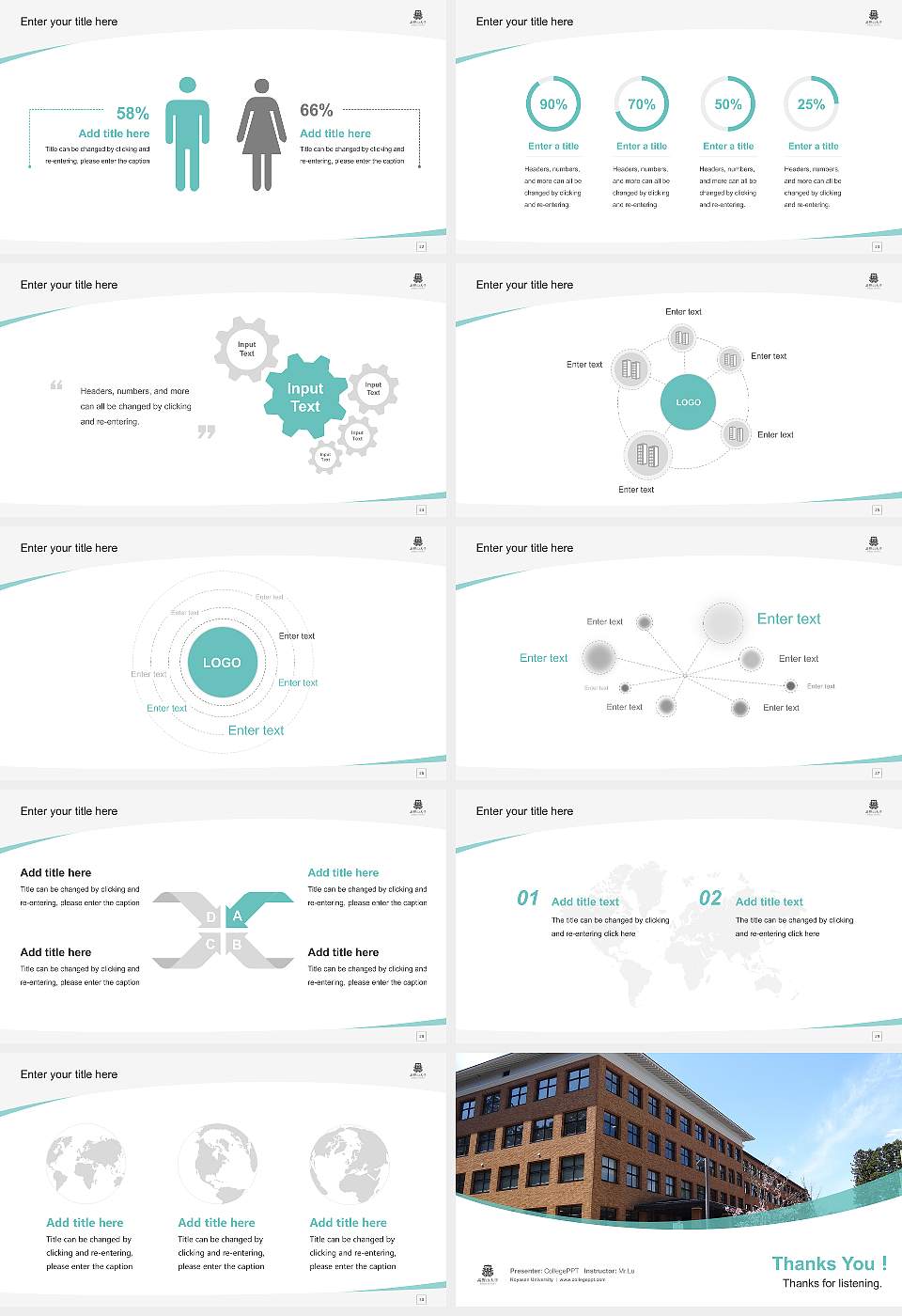 Koyasan University Course/Courseware Creation PPT Template16:9 ratio PPT effect preview image4