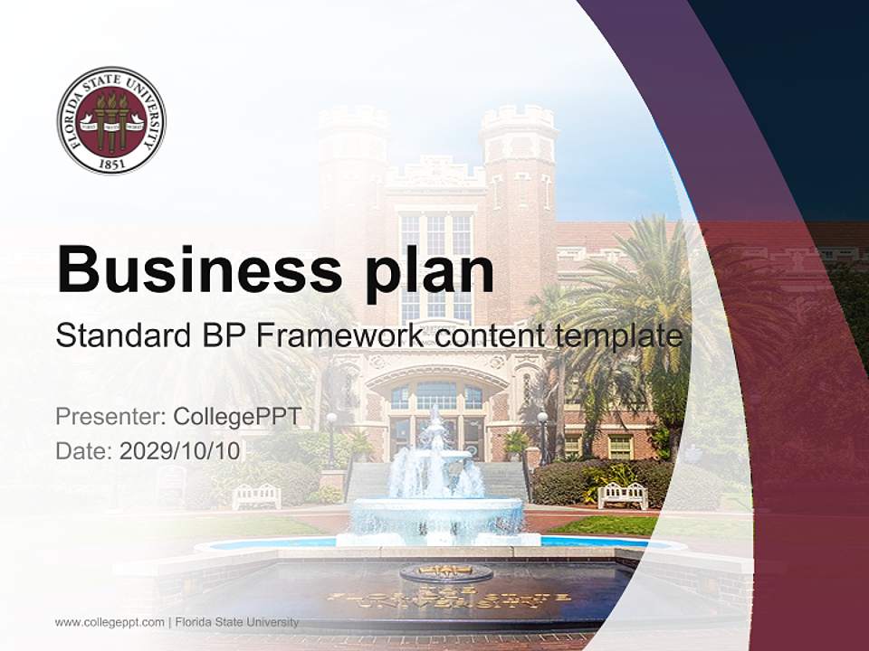 Florida State University Competition/Entrepreneurship Contest PPT Template4:3 ratio PPT effect preview image9