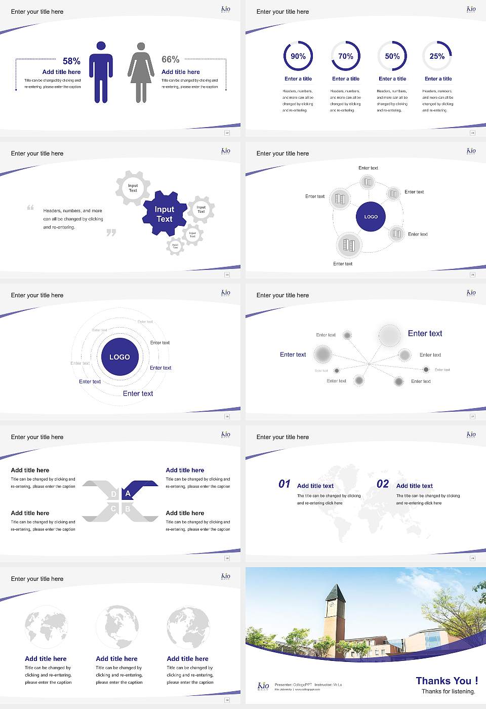 Kio University Course/Courseware Creation PPT Template16:9 ratio PPT effect preview image4