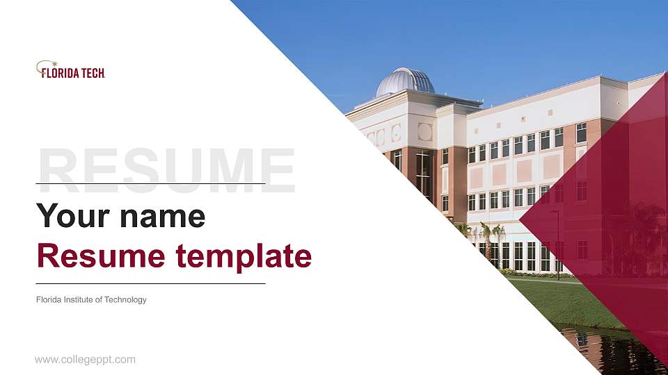 Florida Institute of Technology Resume PPT Template16:9 ratio PPT effect preview image