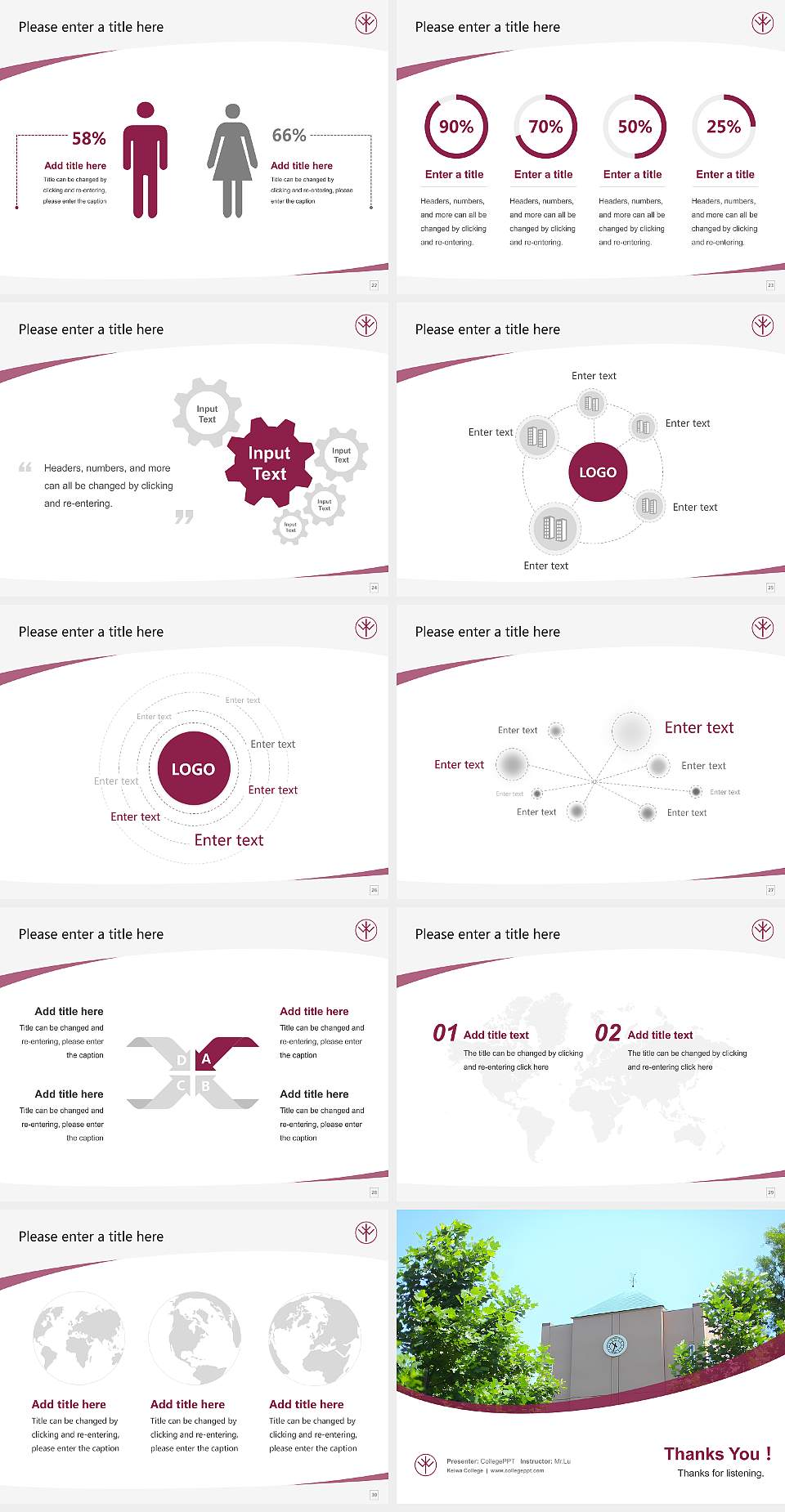 Keiwa College Course/Courseware Creation PPT Template4:3 ratio PPT effect preview image4