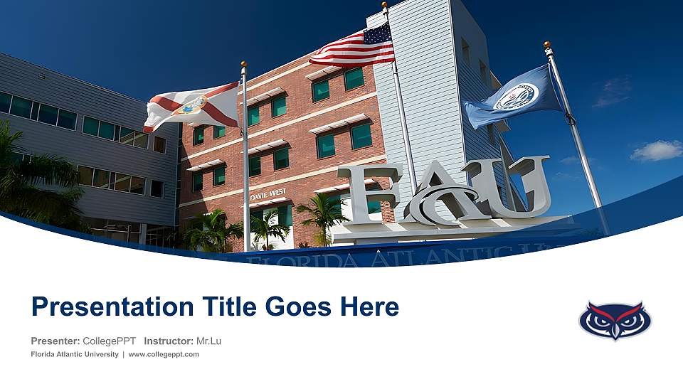 Florida Atlantic University Course/Courseware Creation PPT Template16:9 ratio PPT effect preview image1