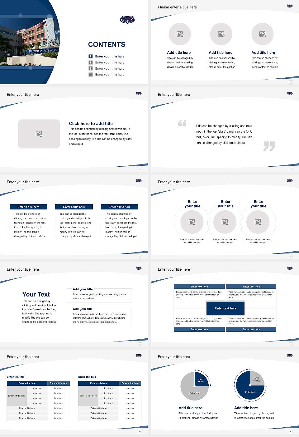 Florida Atlantic University Course/Courseware Creation PPT Template16:9 ratio PPT effect preview image2