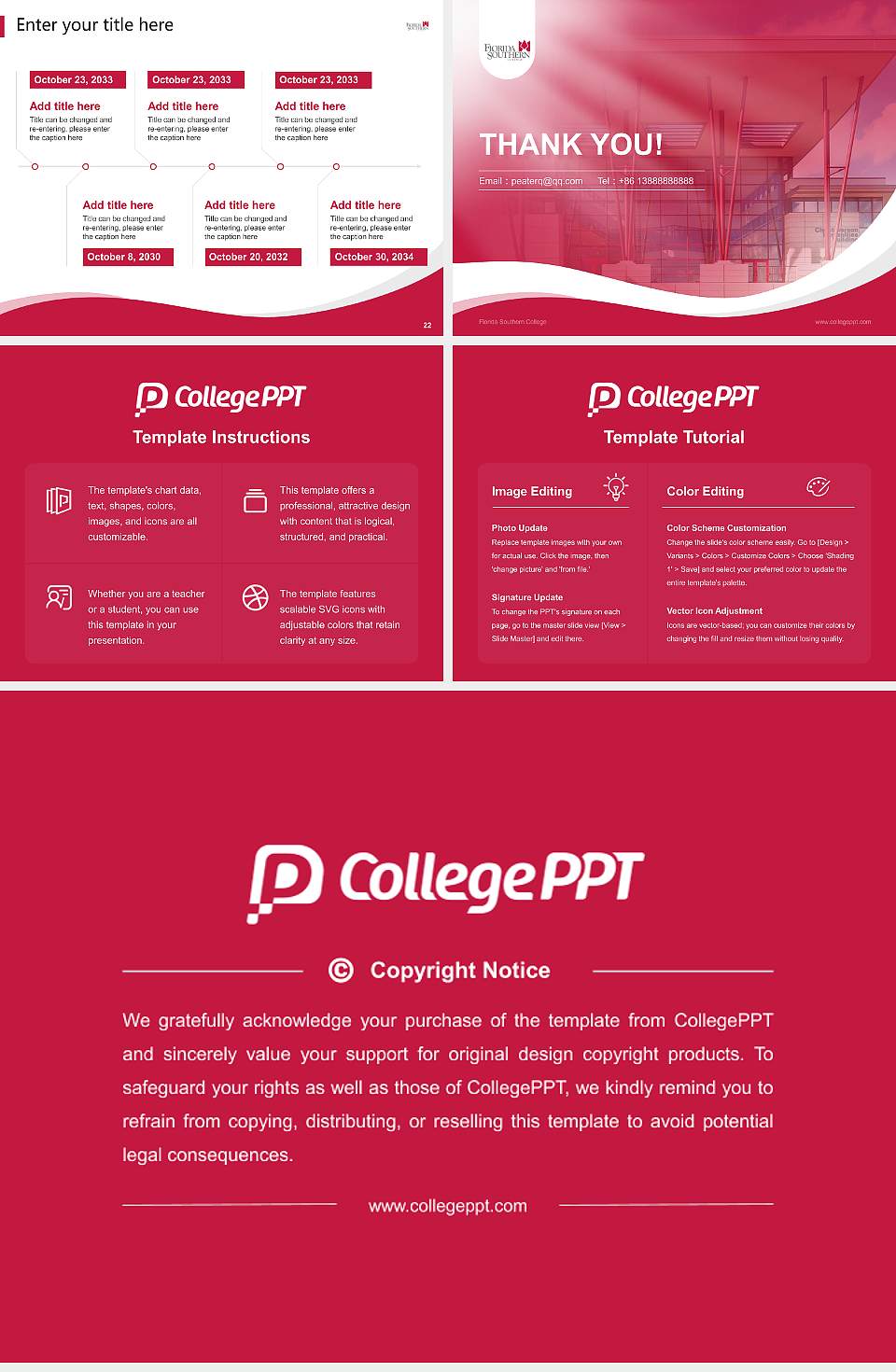 Florida Southern College Lecture Sharing and Networking Event PPT Template4:3 ratio PPT effect preview image4