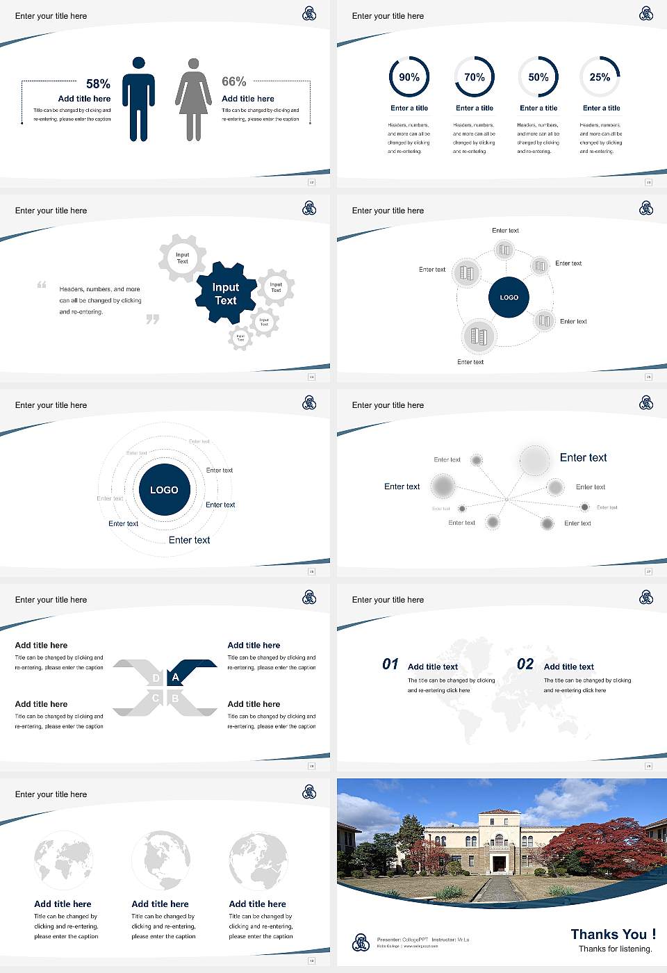 Kobe College Course/Courseware Creation PPT Template16:9 ratio PPT effect preview image4