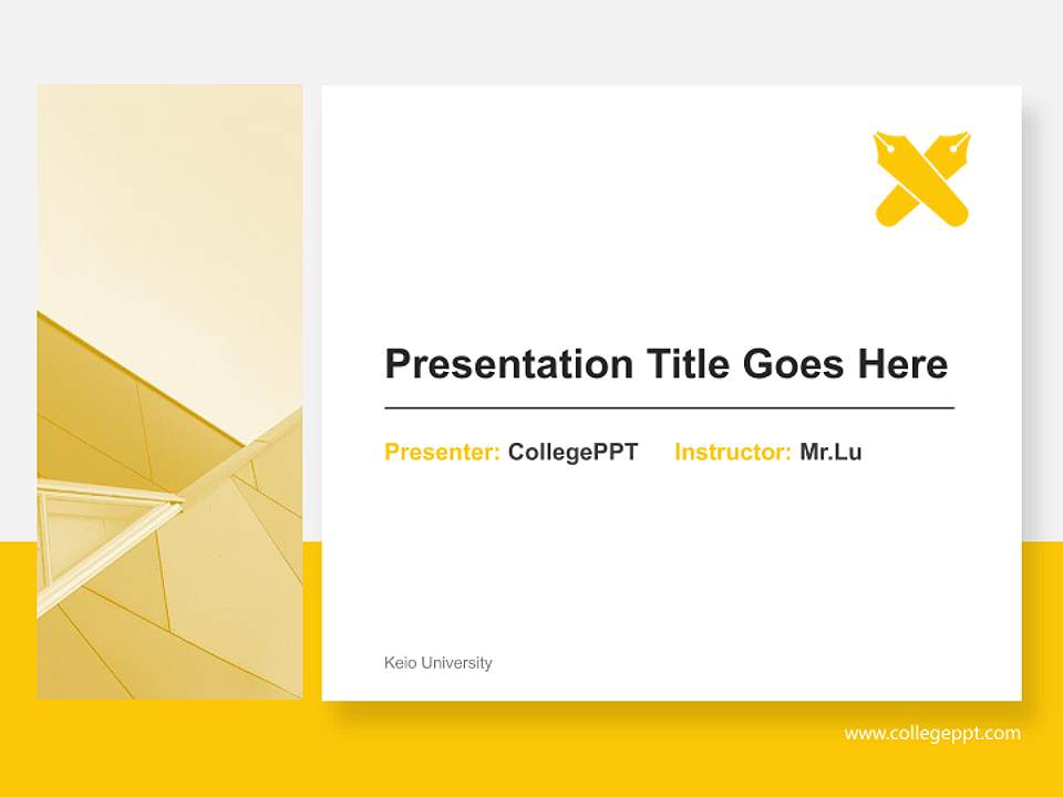 Keio University General Purpose PPT Template4:3 ratio PPT effect preview image6