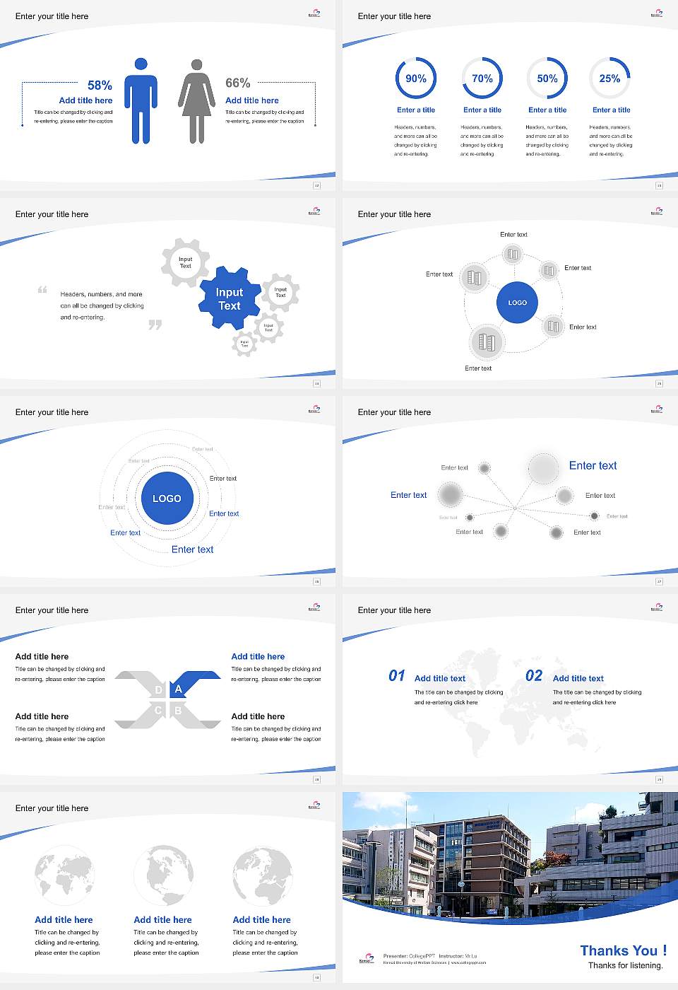 Kansai University of Welfare Sciences Course/Courseware Creation PPT Template16:9 ratio PPT effect preview image4