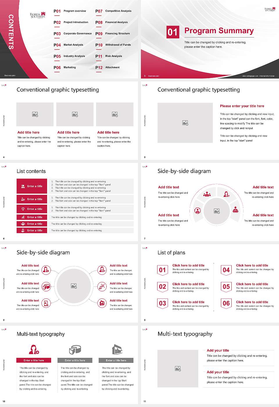 Florida Southern College Competition/Entrepreneurship Contest PPT Template16:9 ratio PPT effect preview image2