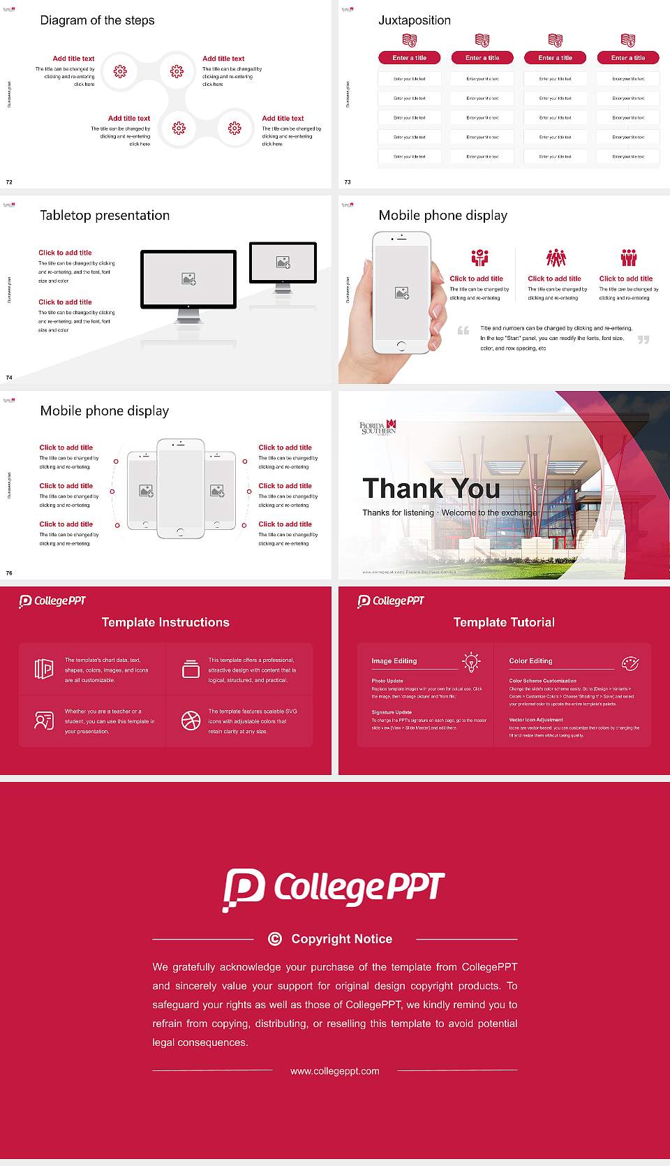Florida Southern College Competition/Entrepreneurship Contest PPT Template16:9 ratio PPT effect preview image9