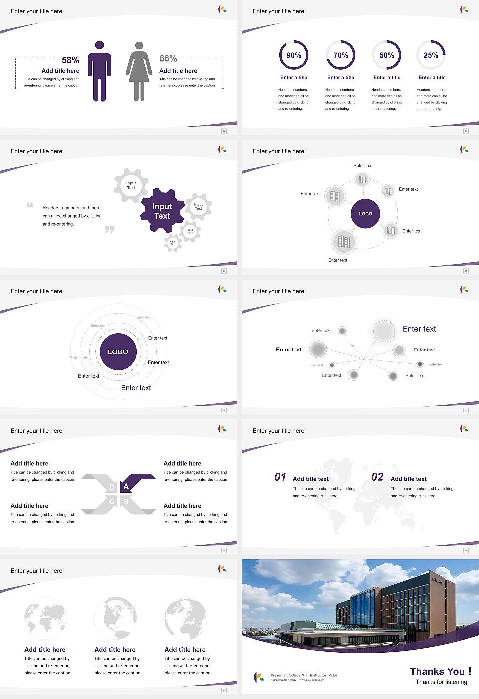 Komazawa University Course/Courseware Creation PPT Template16:9 ratio PPT effect preview image4