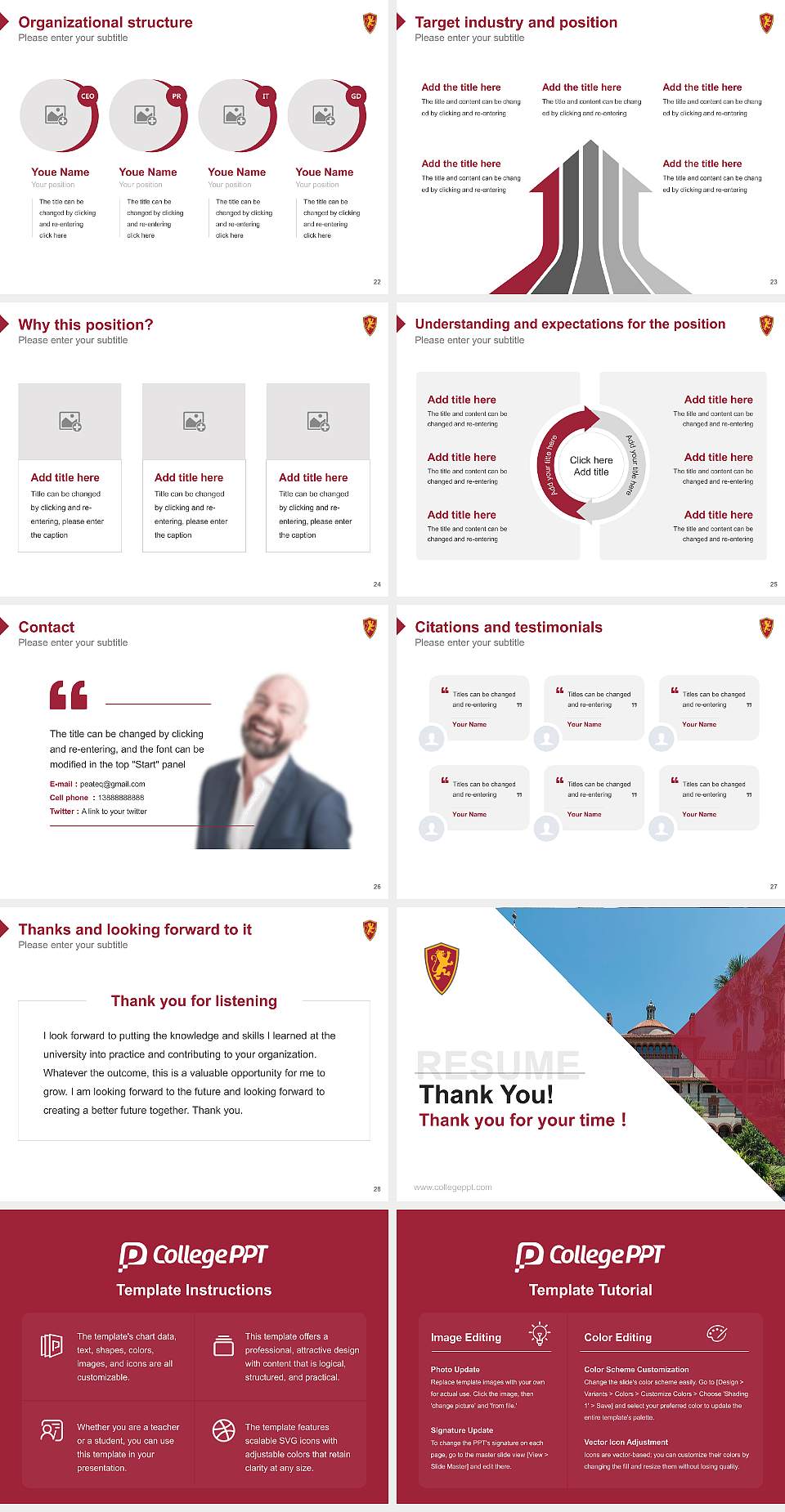 Flagler College Resume PPT Template4:3 ratio PPT effect preview image4
