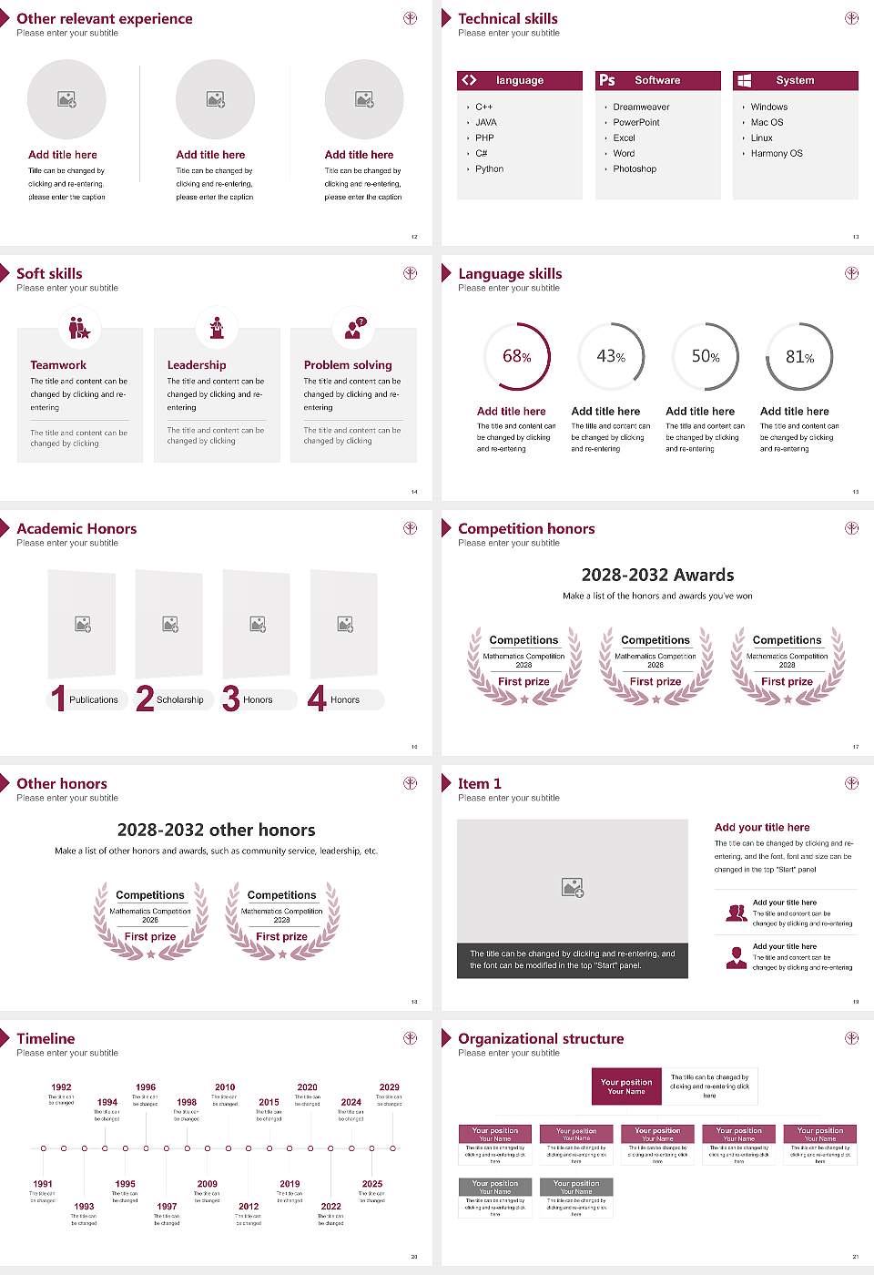 Keiwa College Resume PPT Template16:9 ratio PPT effect preview image3