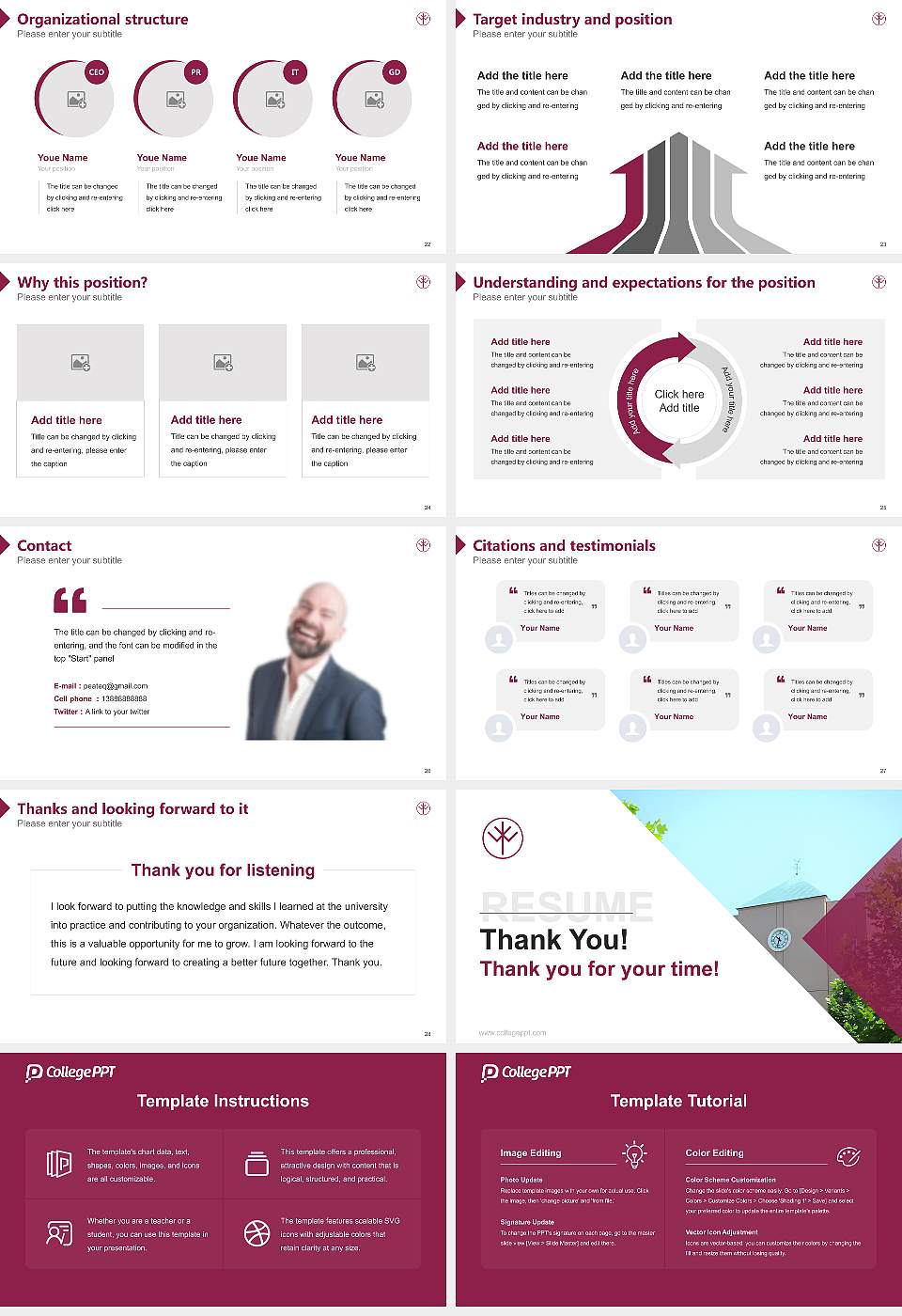 Keiwa College Resume PPT Template16:9 ratio PPT effect preview image4