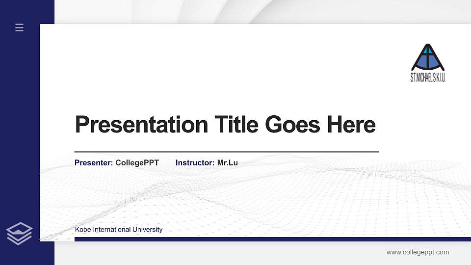 Kobe International University Thesis Proposal/Graduation Defense PPT Template16:9 ratio PPT effect preview image