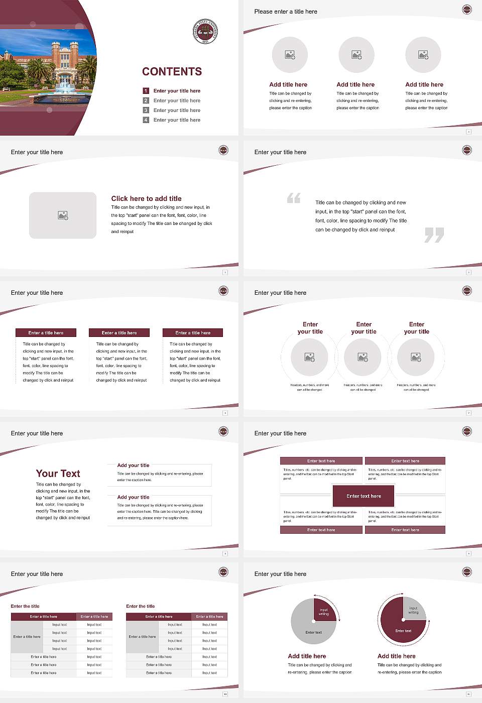 Florida State University Course/Courseware Creation PPT Template16:9 ratio PPT effect preview image2