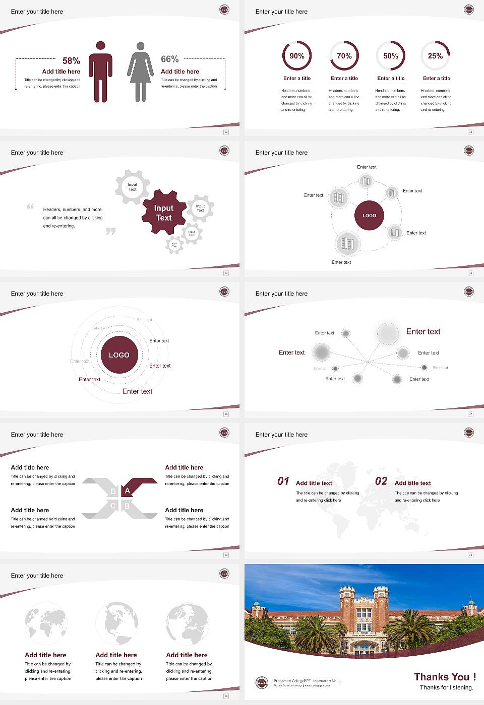 Florida State University Course/Courseware Creation PPT Template16:9 ratio PPT effect preview image4